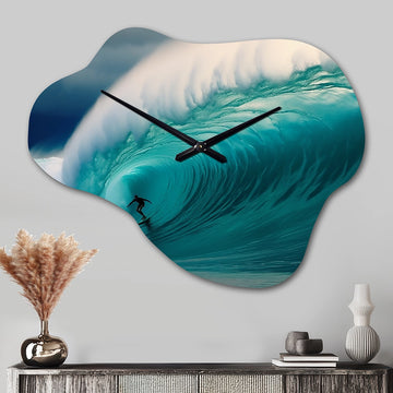 Hawaiian Waves Surf Dream I - Asymmetric Metal Wall Clock